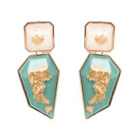 Resin Earring Zinc Alloy with Resin fashion jewelry & for woman nickel lead & cadmium free Sold By Pair