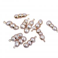 Freshwater Pearl Connector, with Brass, mixed colors, 7-14mm, Sold By PC