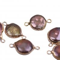 Perlas cultivadas de agua dulce Conector, con metal, multicolor, 12-13mm, Vendido por UD