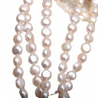 Perles nacres baroques de culture d'eau douce , perle d'eau douce cultivée, DIY, blanc, 10-11mm, Vendu par 36-38 cm brin