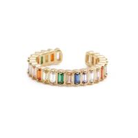 Cúbicos Circonia Micro Pave anillo de latón, metal, chapado, Ajustable & micro arcilla de zirconia cúbica & para mujer, color mixto, 17mm, Vendido por UD