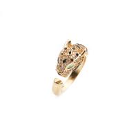 Cúbicos Circonia Micro Pave anillo de latón, metal, chapado, Ajustable & micro arcilla de zirconia cúbica & para mujer & esmalte, dorado, 17mm, Vendido por UD