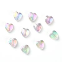 Perles miracles acryliques, Acrylique, coeur, DIY, couleurs mélangées, 8x3mm, 100PC/sac, Vendu par sac