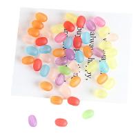 Matt akril gyöngyök, DIY, kevert színek, 7.50x10.50mm, 50PC-k/Bag, Által értékesített Bag