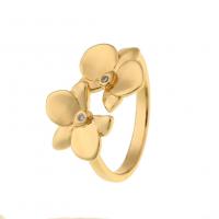 Kubieke Circonia Micro Pave Brass Ring, Messing, Verstelbare & micro pave zirconia & voor vrouw, gouden, 17mm, Verkocht door PC