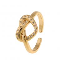 Krychlový Circonia Micro vydláždit mosazný prsten, Mosaz, Nastavitelný & micro vydláždit kubické zirkony & pro ženy, zlatý, 17mm, Prodáno By PC