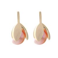 Freshwater Pearl Earrings, with Brass, 14K gold plated, Natural & for woman, golden, 11x19mm, Sold By Pair