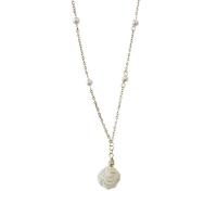 Shell Náhrdelníky, Mosaz, s Skořápka, skutečný pozlacené, Přírodní & módní šperky & pro ženy, zlatý, Prodáno za 41 cm Strand