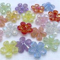 Jelly Style Akryl perler, Flower, sprøjtestøbning, du kan DIY & farverig forgyldt, flere farver til valg, 22mm, Ca. 360pc'er/Bag, Solgt af Bag