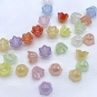 Jelly Style Akryl perler, Flower, sprøjtestøbning, du kan DIY & farverig forgyldt, flere farver til valg, 7x10mm, Ca. 1900pc'er/Bag, Solgt af Bag