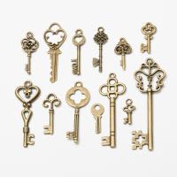 Zinklegierung Schlüssel Anhänger, antike Bronzefarbe plattiert, Vintage & DIY, keine, frei von Nickel, Blei & Kadmium, ca. 300PCs/Tasche, verkauft von Tasche