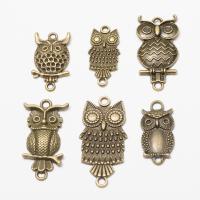 Zinc Alloy Animal Pendants Owl antique bronze color plated vintage & DIY & 1/1 loop nickel lead & cadmium free Approx Sold By Bag