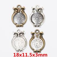 Tibetan Style Animal Pendants, Owl, plated, vintage & DIY & epoxy gel, more colors for choice, nickel, lead & cadmium free, 11.50x18x3mm, Approx 100PCs/Bag, Sold By Bag