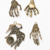 Tibetan Style main pendentifs, alliage de zinc, Plaqué de couleur de bronze antique, Vintage & DIY, plus de couleurs à choisir, protéger l'environnement, sans nickel, plomb et cadmium, Environ 100PC/sac, Vendu par sac