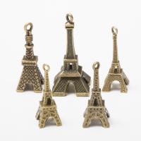 Zink-Aluminium-Anhänger, Zinklegierung, Eiffelturm, antike Bronzefarbe plattiert, Vintage & DIY, keine, frei von Nickel, Blei & Kadmium, ca. 100PCs/Tasche, verkauft von Tasche