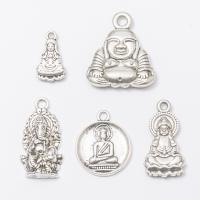 Tibetan Style Pendants, antique silver color plated, vintage & DIY, more colors for choice, nickel, lead & cadmium free, Approx 100PCs/Bag, Sold By Bag