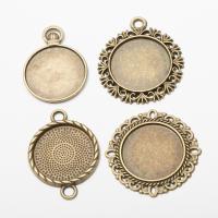 Tibetan Style Pendant Cabochon Setting, Round, antique bronze color plated, vintage & DIY, more colors for choice, nickel, lead & cadmium free, Approx 100PCs/Bag, Sold By Bag