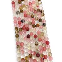 Natural Watermelon Tourmaline Beads, Round, DIY & different size for choice, mixed colors, Sold Per Approx 14.96 Inch Strand