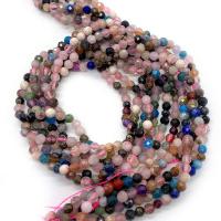 Mixed Gemstone Beads, Natural Stone, Round, DIY & different size for choice & faceted, multi-colored, Sold Per Approx 14.96 Inch Strand