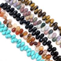 Mixed Gemstone Beads, Teardrop, DIY & different materials for choice & faceted, more colors for choice, 6x9mm, Approx 44PCs/Strand, Sold By Strand