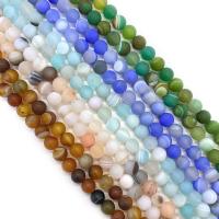 Natürliche Streifen Achat Perlen, rund, DIY & verschiedene Größen vorhanden & satiniert, keine, verkauft per ca. 14.96 ZollInch Strang