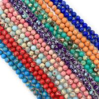 Impression Jasper Beads Round DIY Sold Per Approx 14.96 Inch Strand