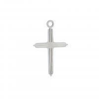 Stainless Steel Cross Pendants, 304 Stainless Steel, fashion jewelry & DIY, original color, 14x22mm, 5PCs/Bag, Sold By Bag