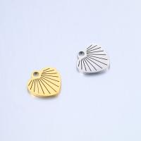 Stainless Steel Heart Pendants, 304 Stainless Steel, Vacuum Ion Plating, fashion jewelry & DIY, more colors for choice, 10x10mm, 5PCs/Bag, Sold By Bag