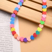 Polymer Ton Perlen , Herz, DIY, gemischte Farben, 10x4mm, verkauft per ca. 15 ZollInch Strang