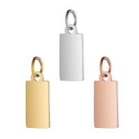 Stainless Steel Tag Charm 304 Stainless Steel Rectangle polished fashion jewelry & Unisex 6*14mm 8*15mm Sold By Bag
