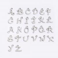 Stainless Steel Letter Pendants, 304 Stainless Steel, Alphabet Letter, polished, Different Shape for Choice & fashion jewelry & DIY, original color, 13mm, 10PCs/Bag, Sold By Bag