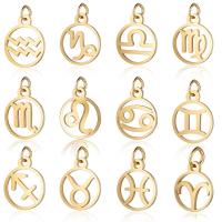 Stainless Steel Pendants, 304 Stainless Steel, polished, fashion jewelry & DIY & with constellation symbols & different styles for choice, more colors for choice, 11x16mm, 5PCs/Bag, Sold By Bag