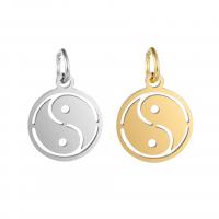 Stainless Steel Pendants 304 Stainless Steel polished fashion jewelry & ying yang & DIY & hollow Sold By Bag