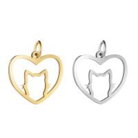 Stainless Steel Pendants 304 Stainless Steel Heart polished fashion jewelry & DIY & hollow Sold By Bag