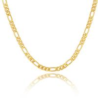 Mosaz náhrdelník řetěz, Zinek, Držet, barva pozlacený, různé délky pro volbu & unisex & různé velikosti pro výběr & Figaro řetěz, zlatý, nikl, olovo a kadmium zdarma, Prodáno By PC