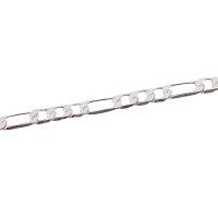 Mosaz náhrdelník řetěz, Držet, barva stříbrná á, různé délky pro volbu & unisex & Figaro řetěz, stříbro, nikl, olovo a kadmium zdarma, 4mm, Prodáno By PC