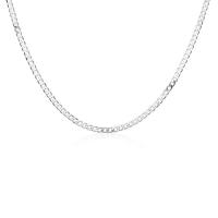 Латунь ожерелье цепь, Палку, плакирован серебром, различной длины для выбора & Мужская, серебряный, не содержит никель, свинец, 4mm, продается PC