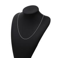 Латунь ожерелье цепь, Палку, плакирован серебром, различной длины для выбора & Мужская, серебряный, не содержит никель, свинец, продается PC