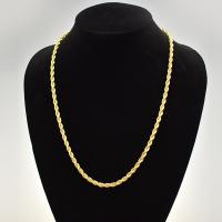 Zinc Alloy Necklace Chain Stick 18K gold plated French Rope Chain & Unisex golden nickel lead & cadmium free 5mm Sold By PC