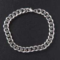 Stainless Steel Jewelry Bracelet 304 Stainless Steel Chain Stick plated Unisex nickel lead & cadmium free Length 21 cm Sold By PC