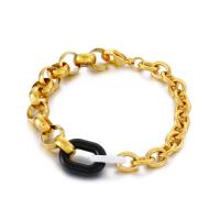 Stainless Steel Jewelry Bracelet 304 Stainless Steel with Resin Round plated fashion jewelry & for woman Sold By PC