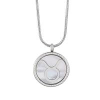 Stainless Steel Jewelry Necklace 304 Stainless Steel 12 Signs of the Zodiac silver color plated fashion jewelry & for woman & enamel 18mm Sold By PC