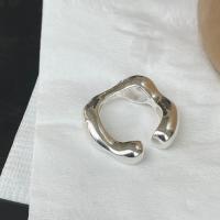 925 sidabro Cuff Finger Ring, reguliuojamas & moters, sidabras, Dydis:6, Pardavė PC