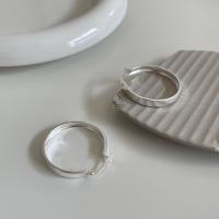 Серьги обруча стерлингового серебра 925, 925 пробы, Кольцевая форма, разный размер для выбора & Женский, серебряный, продается Пара