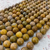 Yolk Stone Beads Round DIY coffee color Sold Per Approx 38 cm Strand