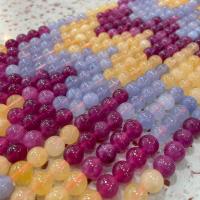 Mischedelstein Perlen, Naturstein, rund, DIY, gemischte Farben, verkauft per ca. 38 cm Strang