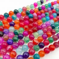 Natürliche Drachen Venen Achat Perlen, Drachenvenen Achat, rund, DIY, gemischte Farben, verkauft per ca. 38 cm Strang