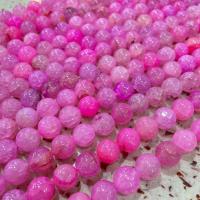 Perles agate veines de dragon naturelles, Rond, DIY, rose, Vendu par Environ 38 cm brin