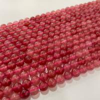 Strawberry Quartz goutte, Rond, DIY, rouge, Vendu par Environ 38 cm brin