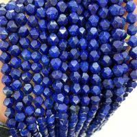 Natural Lapis Lazuli Beads, Star Cut Faceted & DIY, blue, Sold Per Approx 38 cm Strand